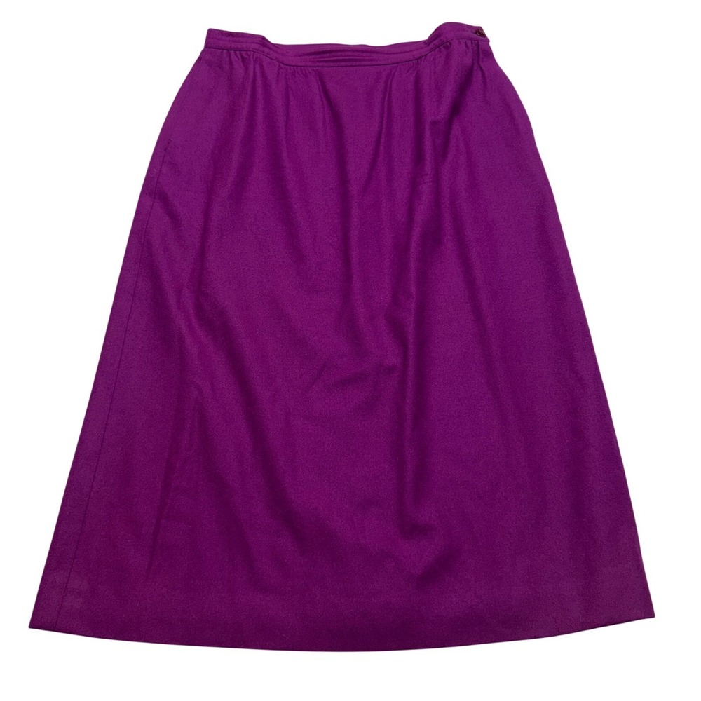 Miss Pendleton Vintage Wool A-Line Midi Skirt Purple Made in USA Womens 16
